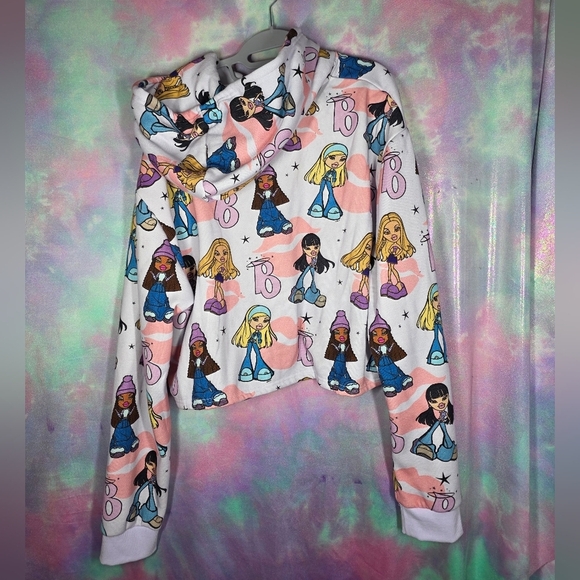 Cakeworthy x Bratz Print White Crop Hoodie Size 3XL - Picture 7 of 10